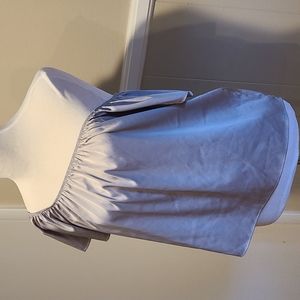 F21 Multi-Wear Silver Gray Satin-Like Blouse